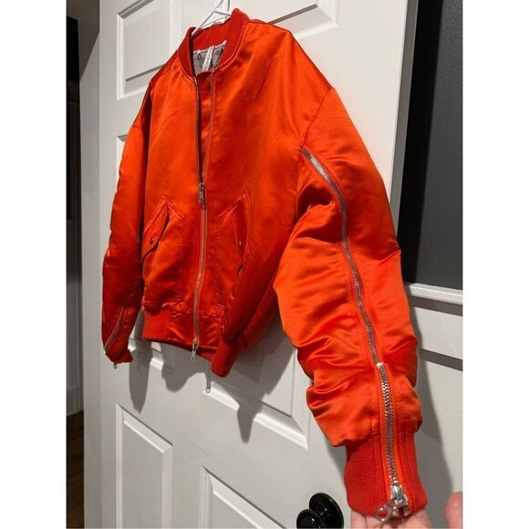NWT ONLY THE BLIND Cherry Red Satin MOTORCYCLE BOMBER Unisex Small - Picture 14 of 16